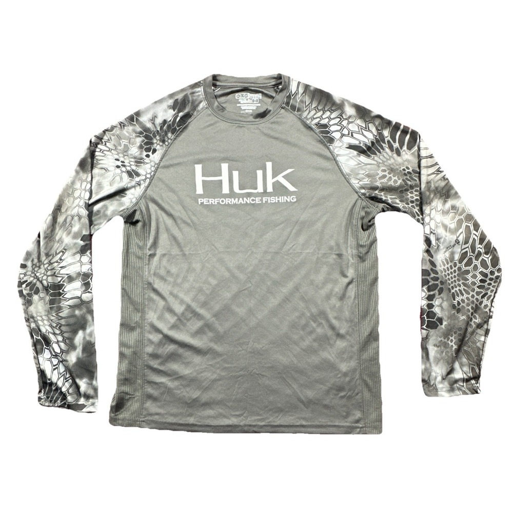Men's Huk Performance Fishing Typhon Long Sleeve Shirt Geometric Small Lot Of 2